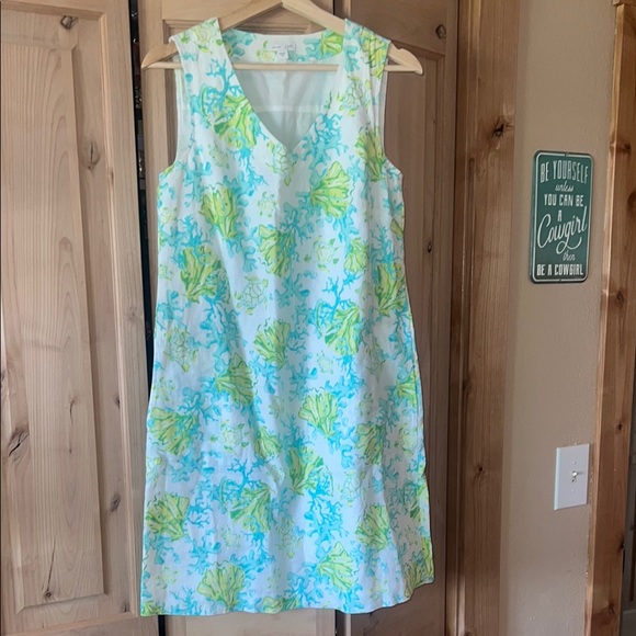 J. Jill Linen Dress ocean print SZ XS - Picture 4 of 6